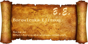 Borovicska Elizeus névjegykártya
